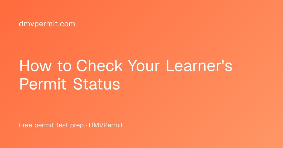 How to Check Your Learner's Permit Status