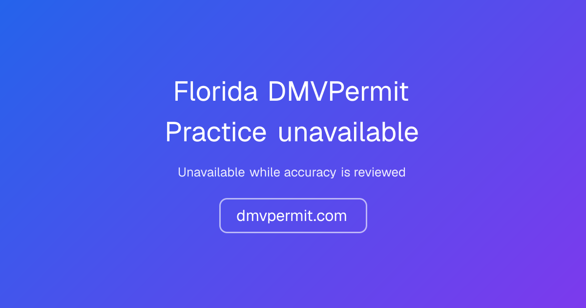 Free Florida DMV Permit Practice Test 2026 | FL