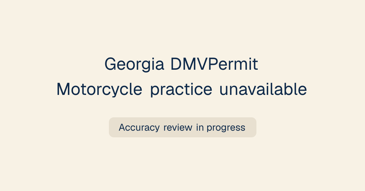 Georgia Motorcycle Permit Test 2026 — Free Practice