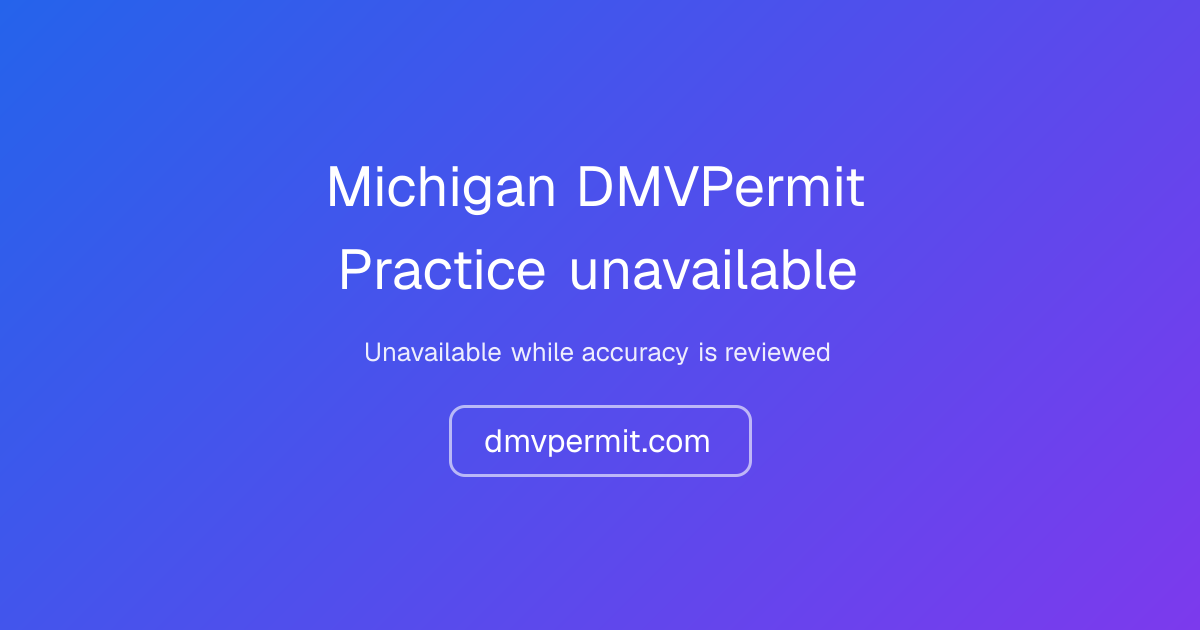 Free Michigan DMV Permit Practice Test 2026 | MI