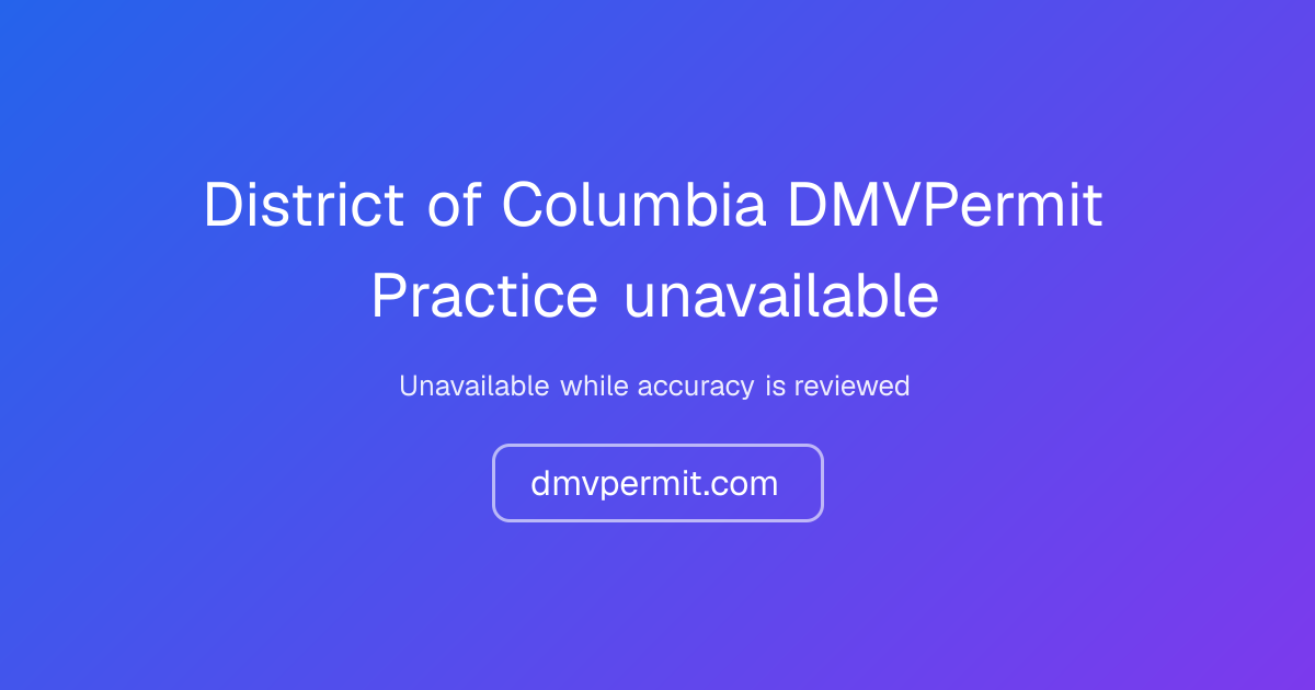 Free Washington DC DMV Permit Practice Test 2026 | DC