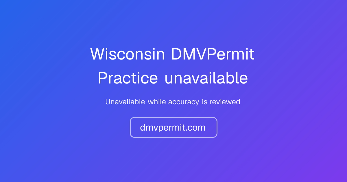 Free Wisconsin DMV Permit Practice Test 2026 | WI